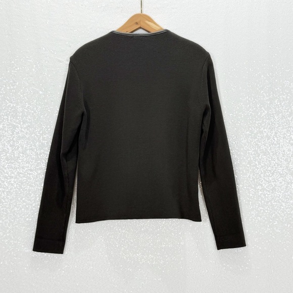 Escapade Women's Brown 100% Leather knit Jacket size medium - Picture 5 of 12